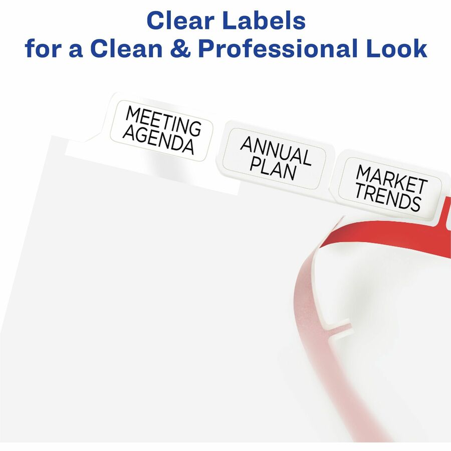 Print and Apply Index Maker Clear Label Dividers, Big Tab, 8-Tab, 11 x 8.5, White, 5 Sets