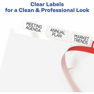 Print and Apply Index Maker Clear Label Dividers, Big Tab, 8-Tab, 11 x 8.5, White, 5 Sets