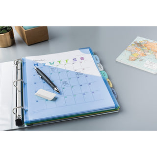 Write and Erase Big Tab Durable Plastic Dividers, Expandable Pocket, 3-Hole Punched, 5-Tab, 11 x 8.5, Assorted, 1 Set