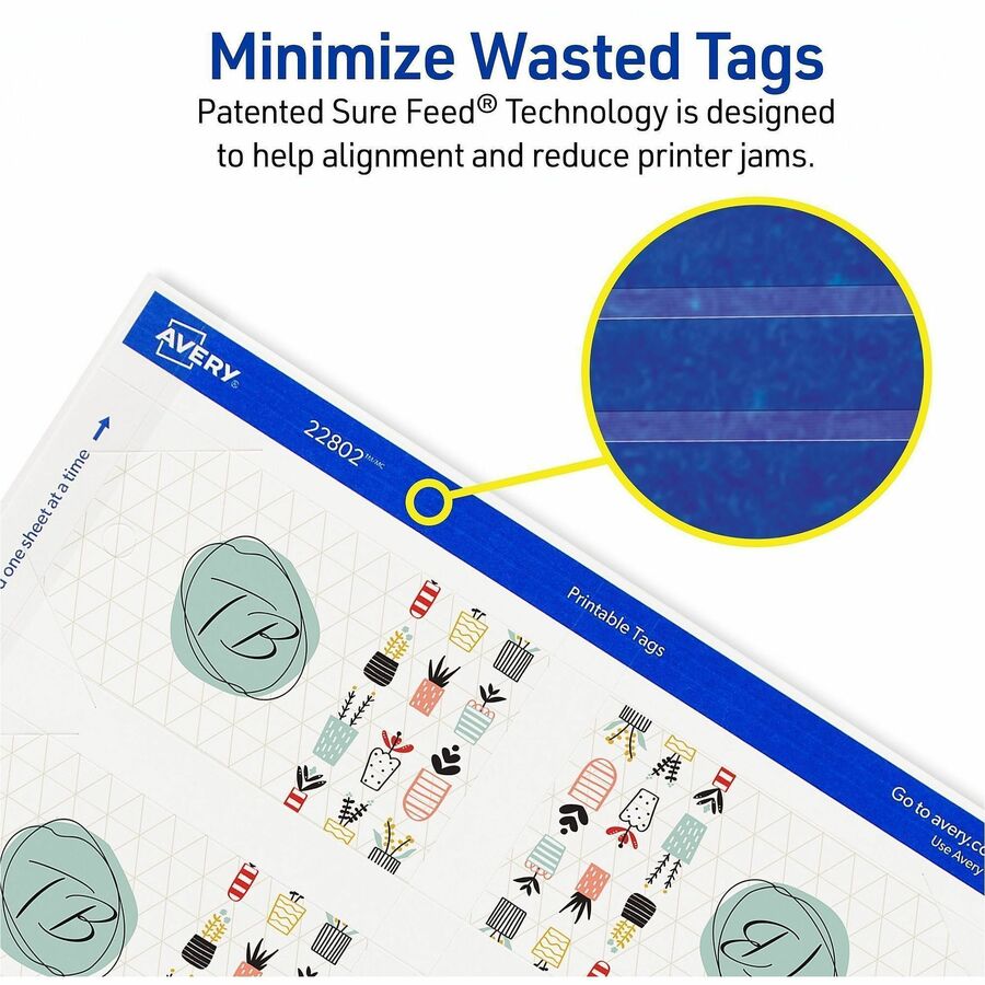 Printable Rectangular Tags with Strings, 2 x 3.5, Matte White, 96/Pack