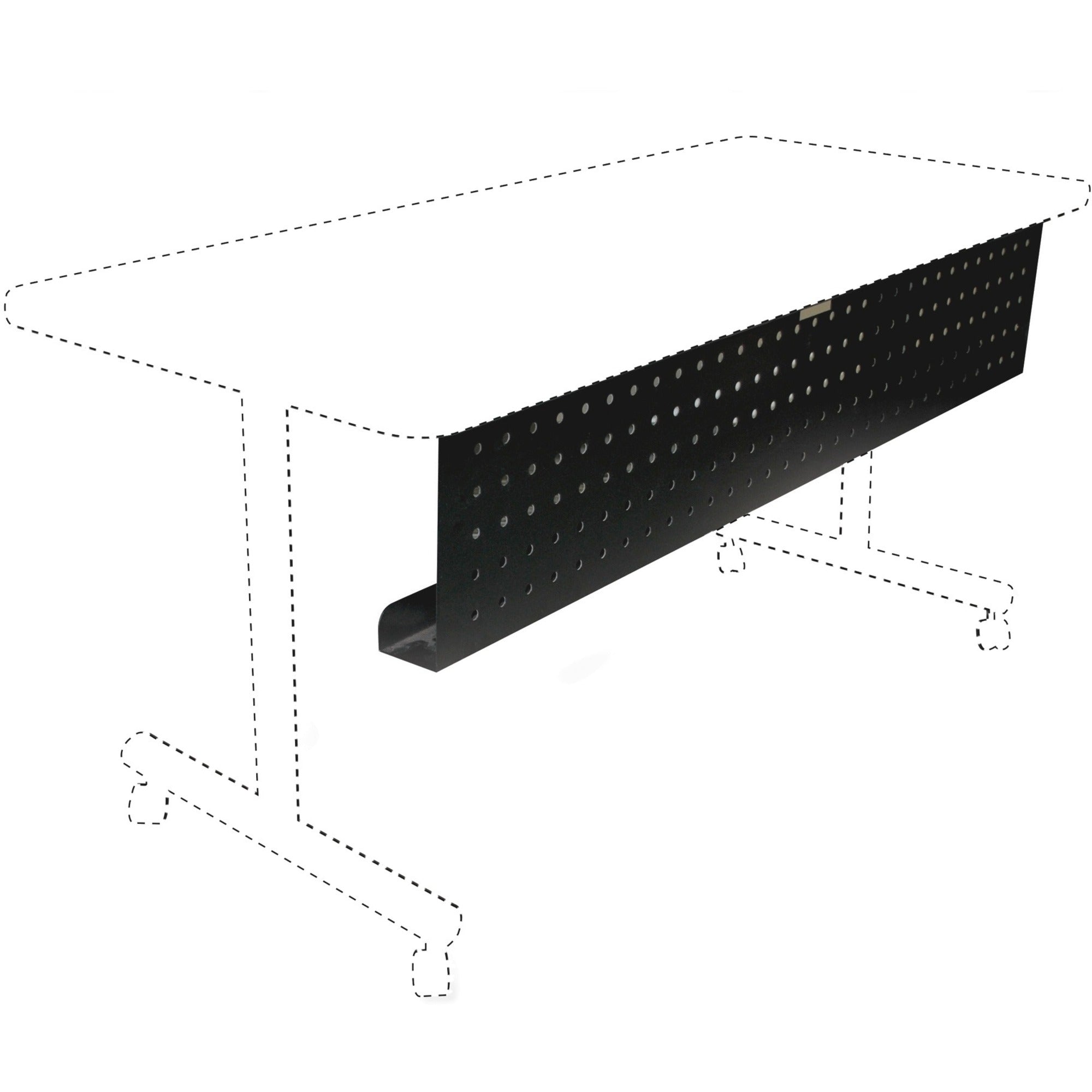 Lorell 48" Training Table Modesty Panel - 42" Width x 3" Depth x 10" Height - Steel - Black - 1