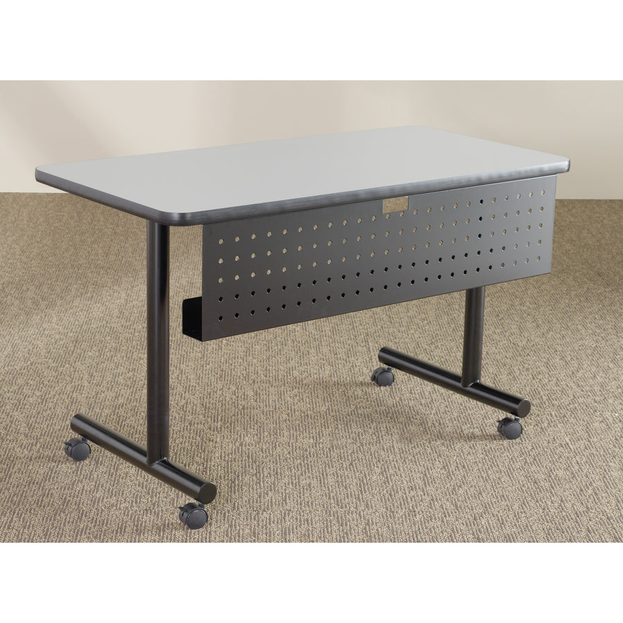 Lorell 48" Training Table Modesty Panel - 42" Width x 3" Depth x 10" Height - Steel - Black - 2