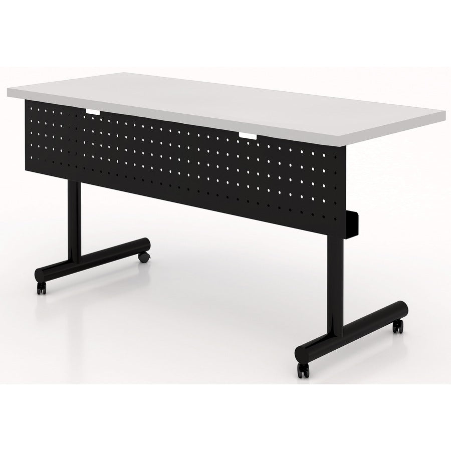 Lorell 72" Training Table Modesty Panel - 66" Width x 3" Depth x 10" Height - Steel - Black - 2