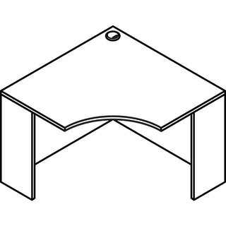 Lorell Essentials Series Corner Desk - 41.4" x 41.4" x 29.5" - Finish: Cherry, Laminate - Leveling Glide - 