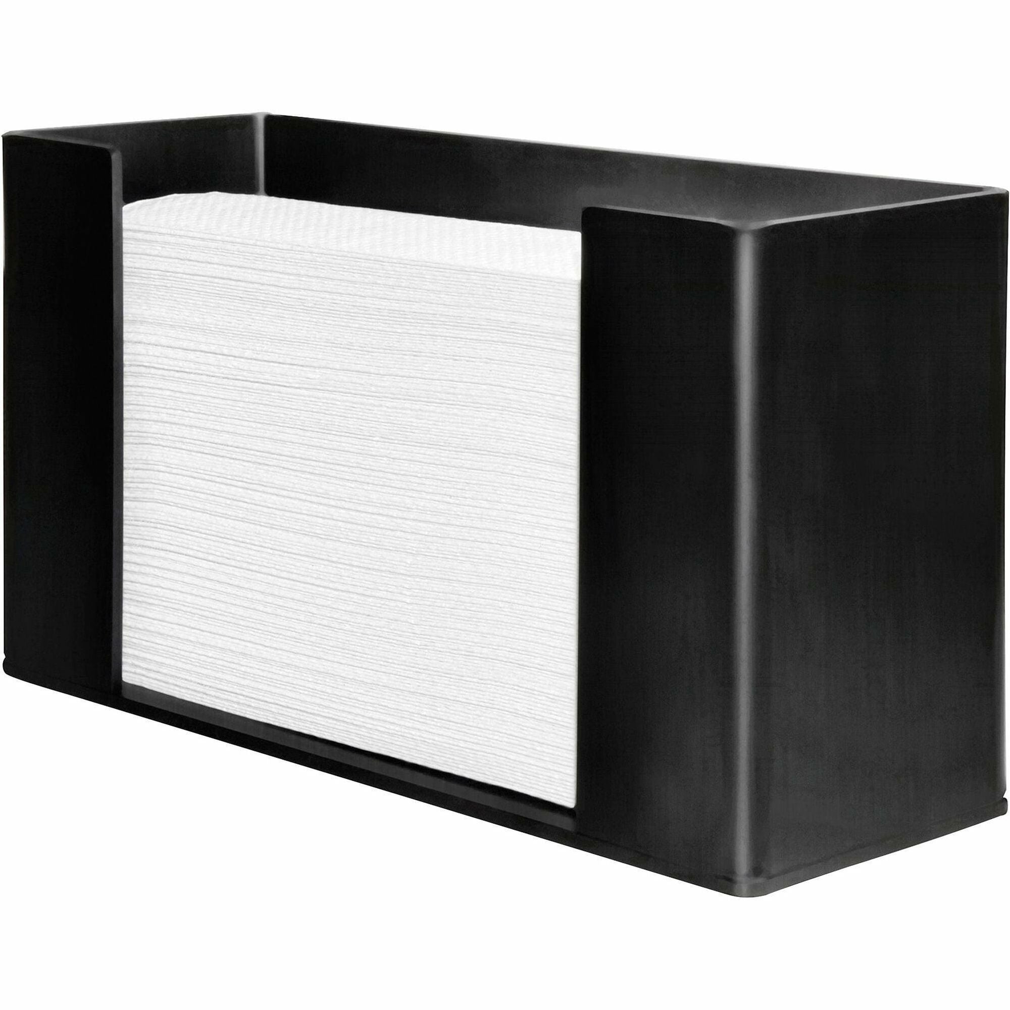 genuine-joe-folded-paper-towel-dispenser-c-fold-multifold-dispenser-68-height-x-115-width-x-41-depth-acrylic-black-wall-mountable-1-each_gjo11524 - 1