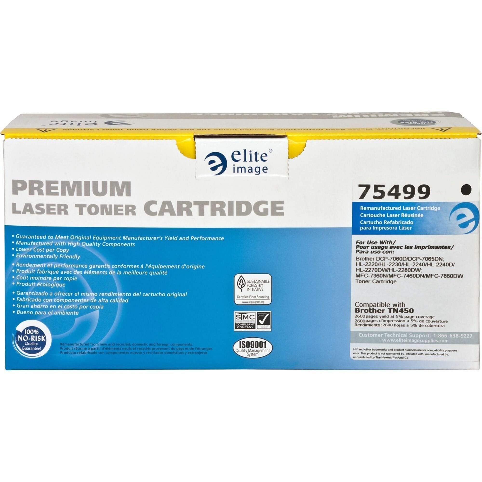 Elite Image Remanufactured High Yield Laser Toner Cartridge - Alternative for Brother TN450 - Black - 1 Each - 2600 Pages - 1