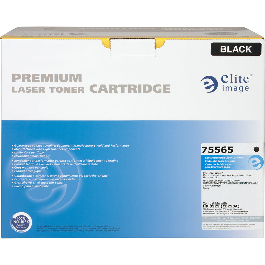 Elite Image Remanufactured Laser Toner Cartridge - Alternative for HP 504A (CE250A) - Black - 1 Each - 5000 Pages - 7