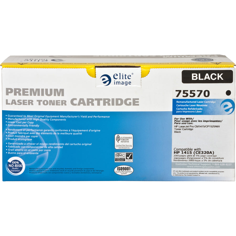 Elite Image Remanufactured Laser Toner Cartridge - Alternative for HP 128A (CE320A) - Black - 1 Each - 2000 Pages - 7
