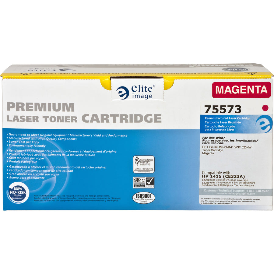 Elite Image Remanufactured Laser Toner Cartridge - Alternative for HP 128A (CE323A) - Magenta - 1 Each - 1300 Pages - 7