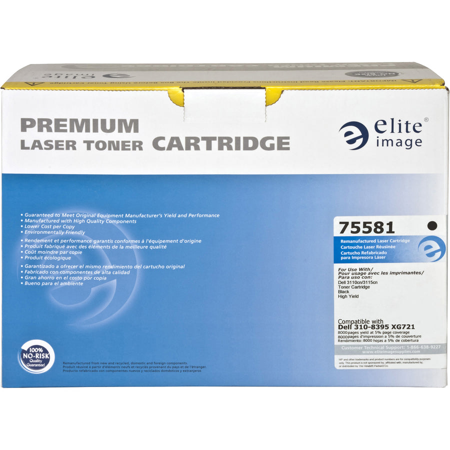 Elite Image Remanufactured High Yield Laser Toner Cartridge - Alternative for Dell 310-8395 - Black - 1 Each - 8000 Pages - 7