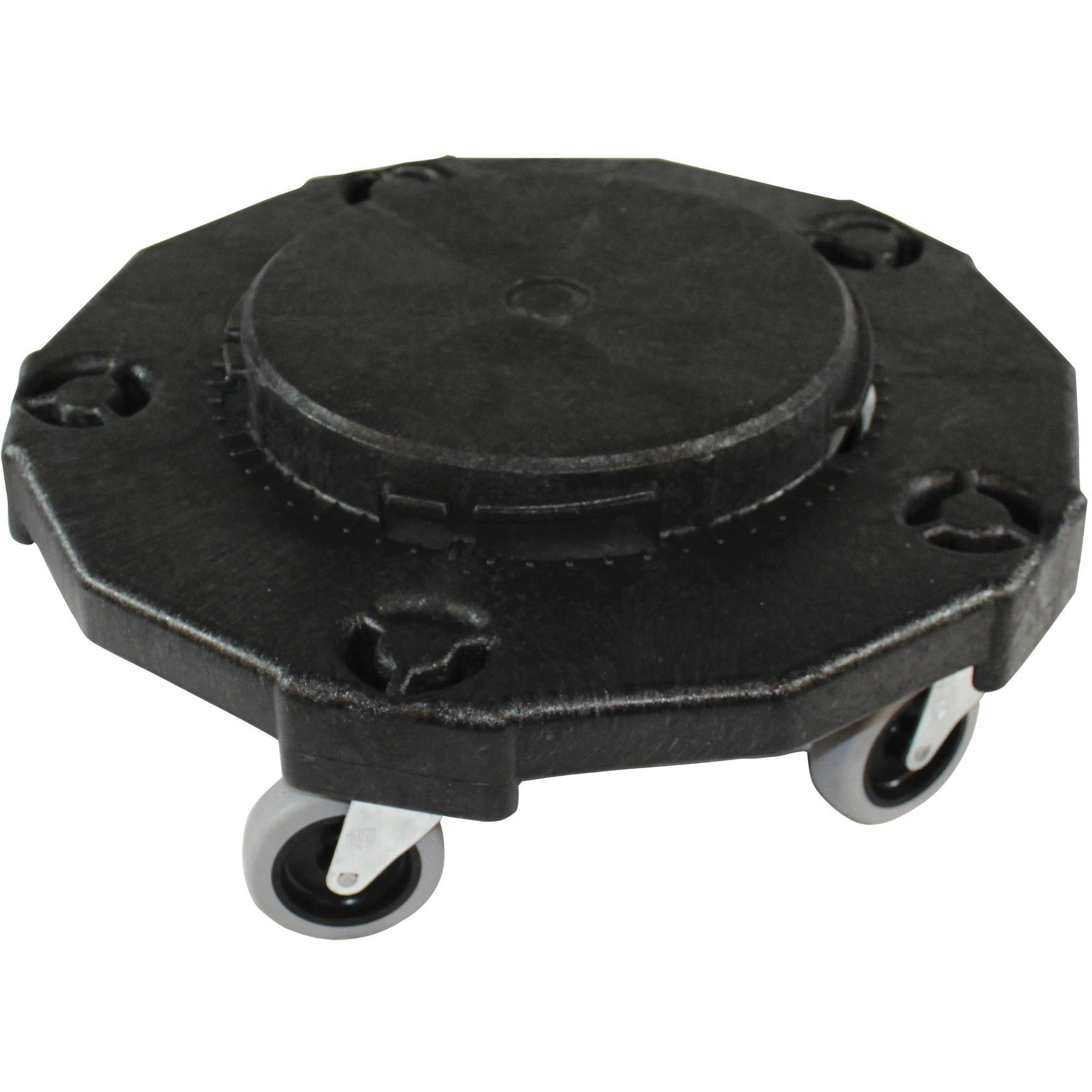 Genuine Joe Round Dolly - 5 Casters - 3" Caster Size - Resin - Black - 1 Each - 