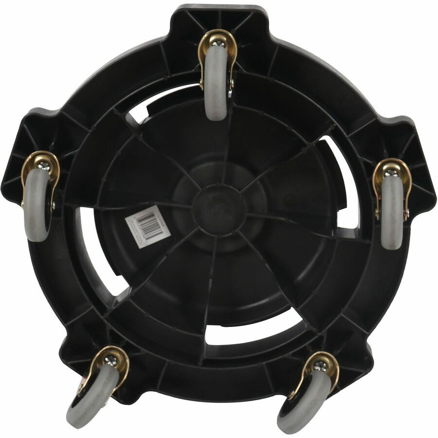 Genuine Joe Round Dolly - 5 Casters - 3" Caster Size - Resin - Black - 1 Each