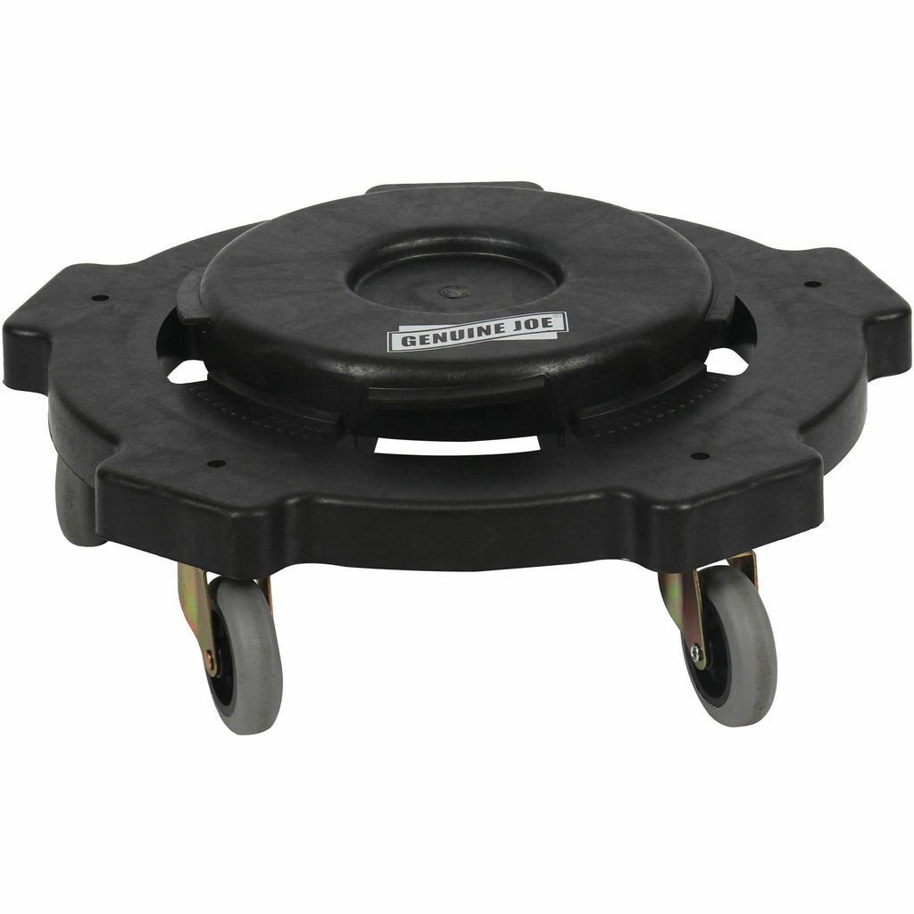 Genuine Joe Round Dolly - 5 Casters - 3" Caster Size - Resin - Black - 1 Each