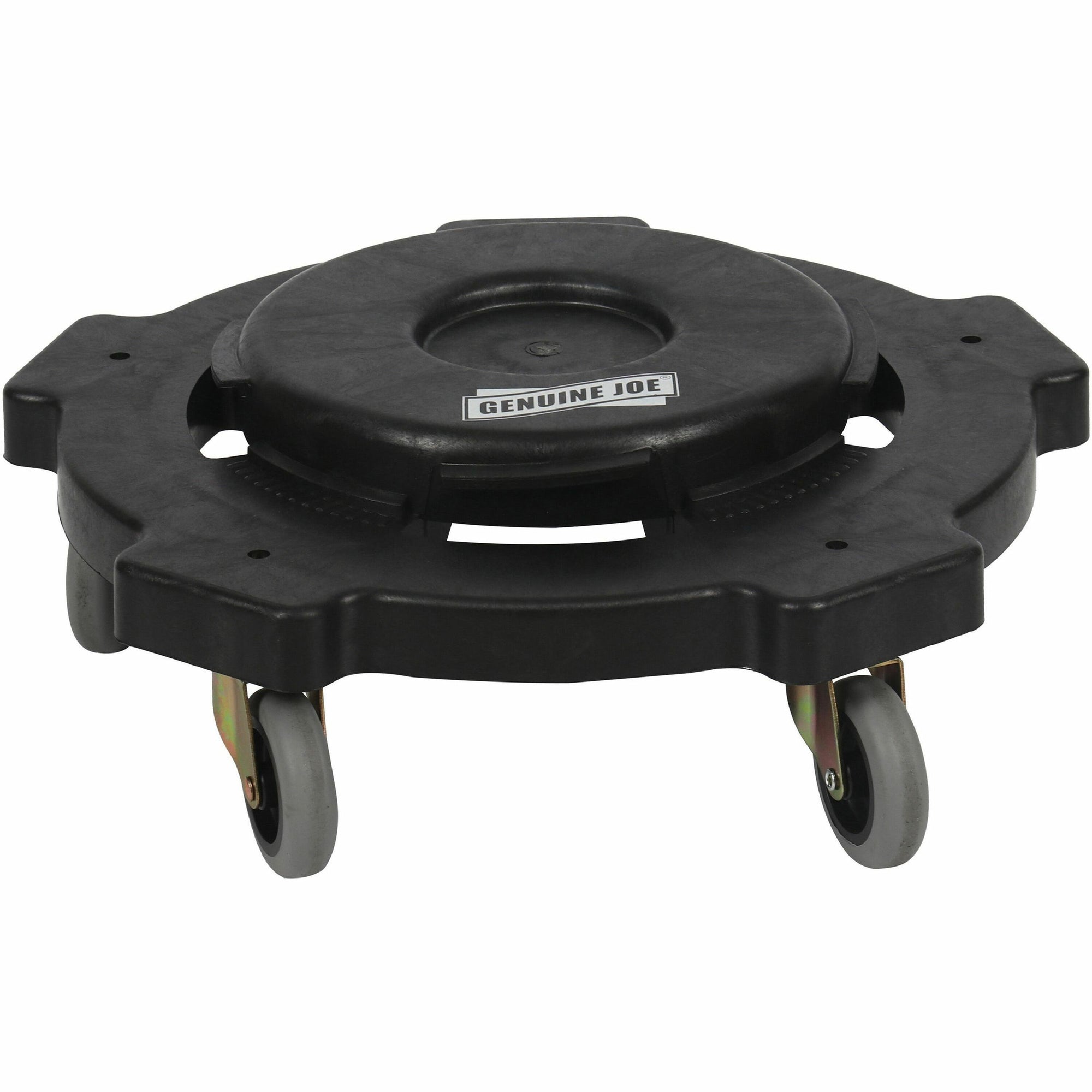 Genuine Joe Round Dolly - 5 Casters - 3" Caster Size - Resin - Black - 1 Each