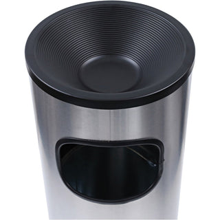 Genuine Joe Fire-safe 3-Gallon Ashtray Receptacle - 3 gal Capacity - Removable Lid, Fire-Safe, Compact - Aluminum, Stainless Steel - Stainless Steel - 1 Each