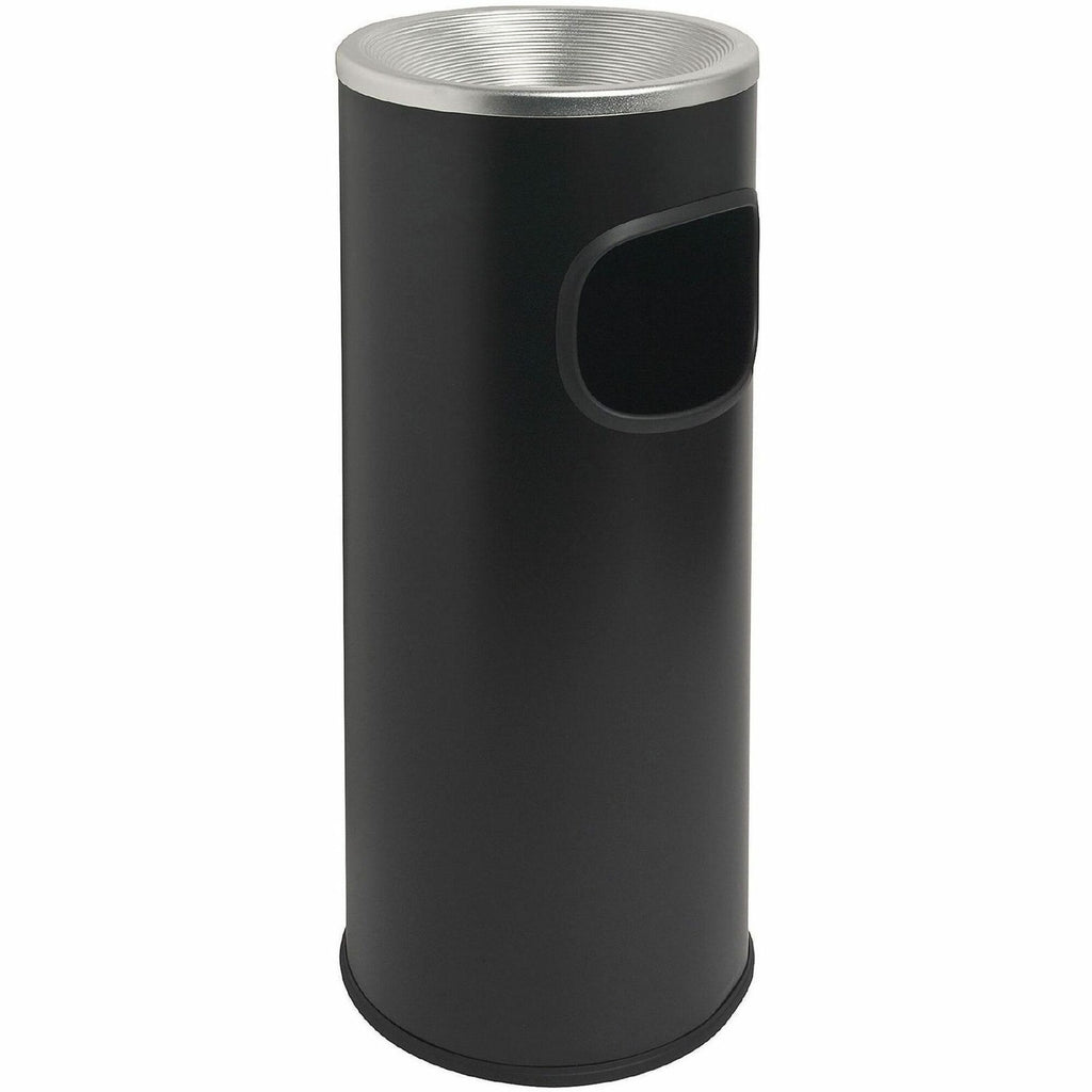 Genuine Joe Fire-safe 3-Gallon Ashtray Receptacle - 3 gal Capacity - Removable Lid, Fire-Safe - Aluminum, Stainless Steel - Aluminum, Black - 1 Each