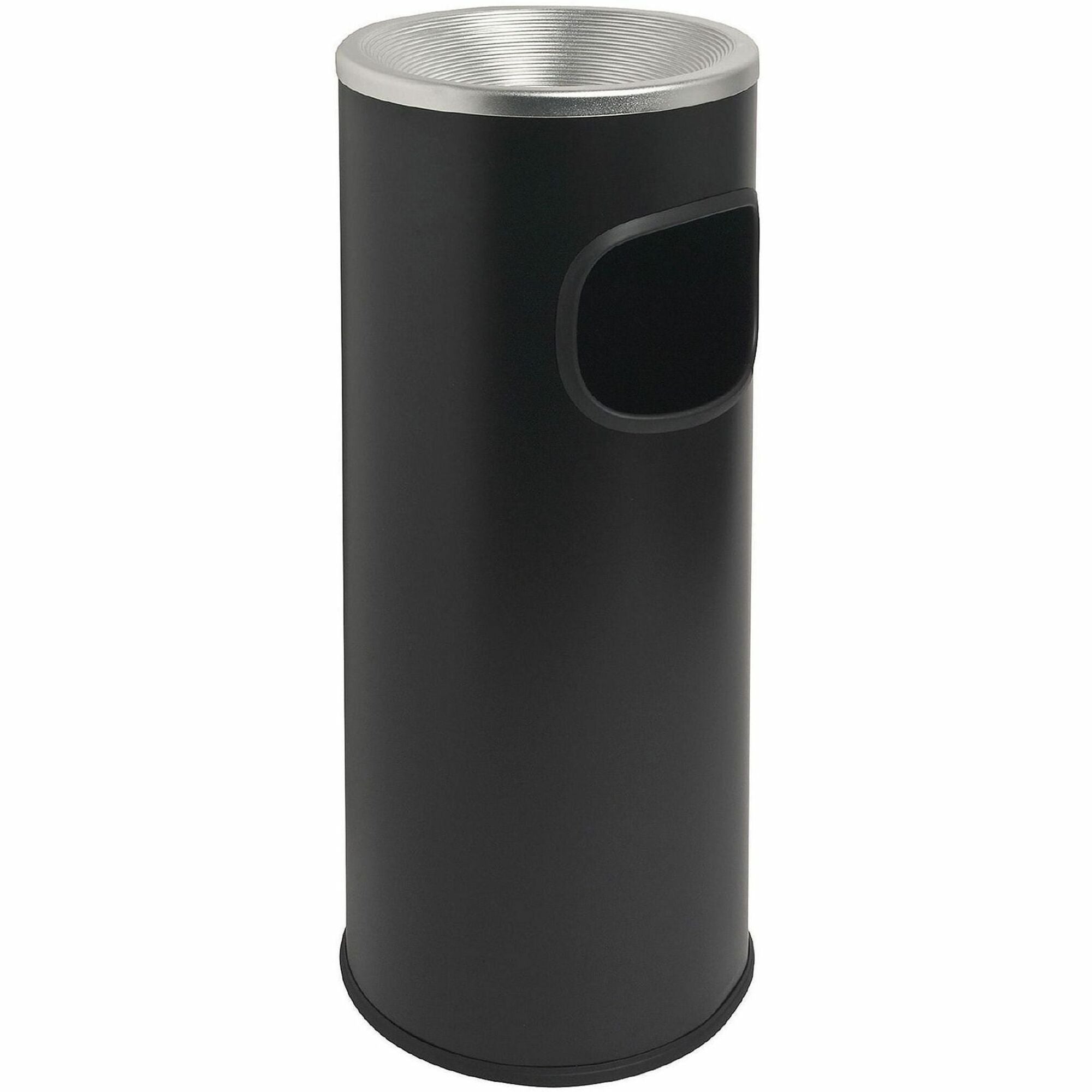 Genuine Joe Fire-safe 3-Gallon Ashtray Receptacle - 3 gal Capacity - Removable Lid, Fire-Safe - Aluminum, Stainless Steel - Aluminum, Black - 1 Each