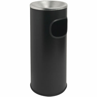 Genuine Joe Fire-safe 3-Gallon Ashtray Receptacle - 3 gal Capacity - Removable Lid, Fire-Safe - Aluminum, Stainless Steel - Aluminum, Black - 1 Each