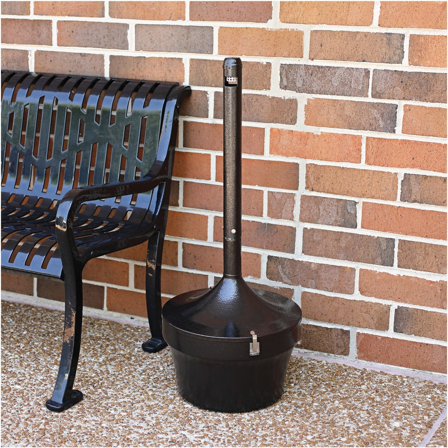 Genuine Joe 4.25 Gal Fire-safe Smoking Receptacle - 4.25 gal Capacity - Powder Coated, Durable, Weather Resistant, Fire-Safe, Handle - 37" Height x 16" Width - Galvanized Steel - Black - 1 Each - 