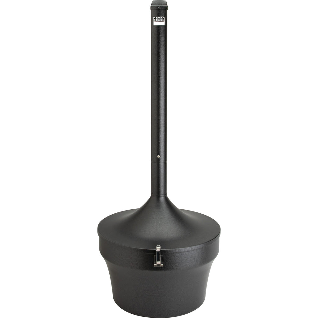 Genuine Joe 4.25 Gal Fire-safe Smoking Receptacle - 4.25 gal Capacity - Powder Coated, Durable, Weather Resistant, Fire-Safe, Handle - 37" Height x 16" Width - Galvanized Steel - Black - 1 Each - 