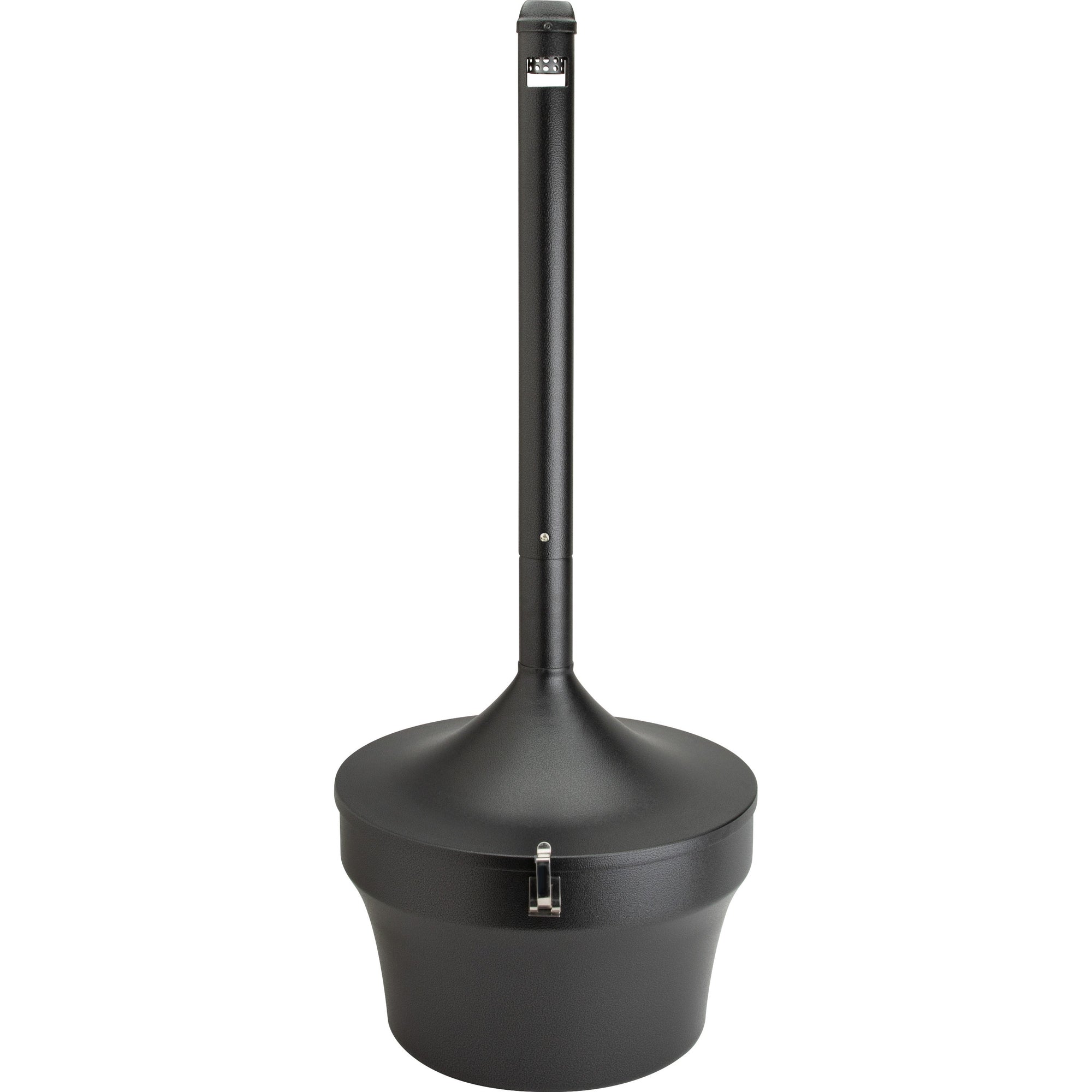 Genuine Joe 4.25 Gal Fire-safe Smoking Receptacle - 4.25 gal Capacity - Powder Coated, Durable, Weather Resistant, Fire-Safe, Handle - 37" Height x 16" Width - Galvanized Steel - Black - 1 Each - 