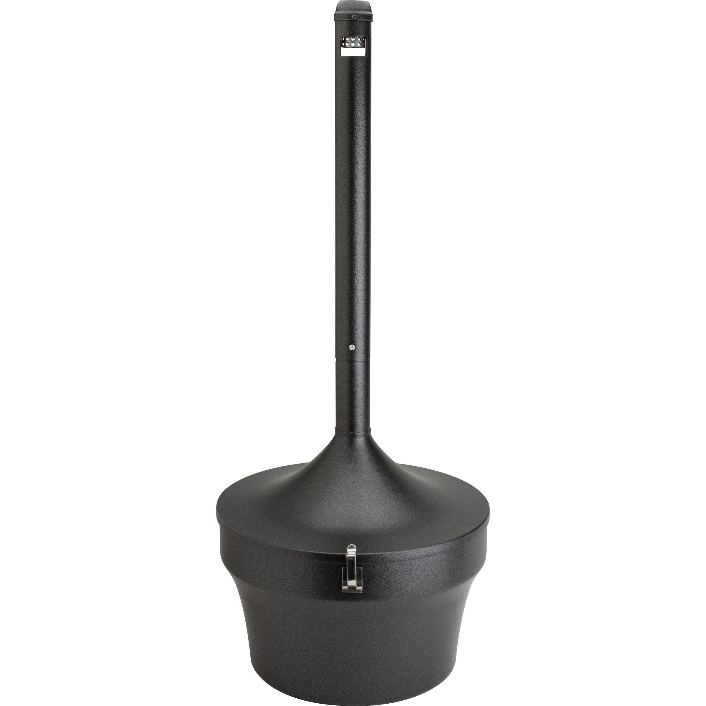 Genuine Joe 4.25 Gal Fire-safe Smoking Receptacle - 4.25 gal Capacity - Powder Coated, Durable, Weather Resistant, Fire-Safe, Handle - 37" Height x 16" Width - Galvanized Steel - Black - 1 Each - 