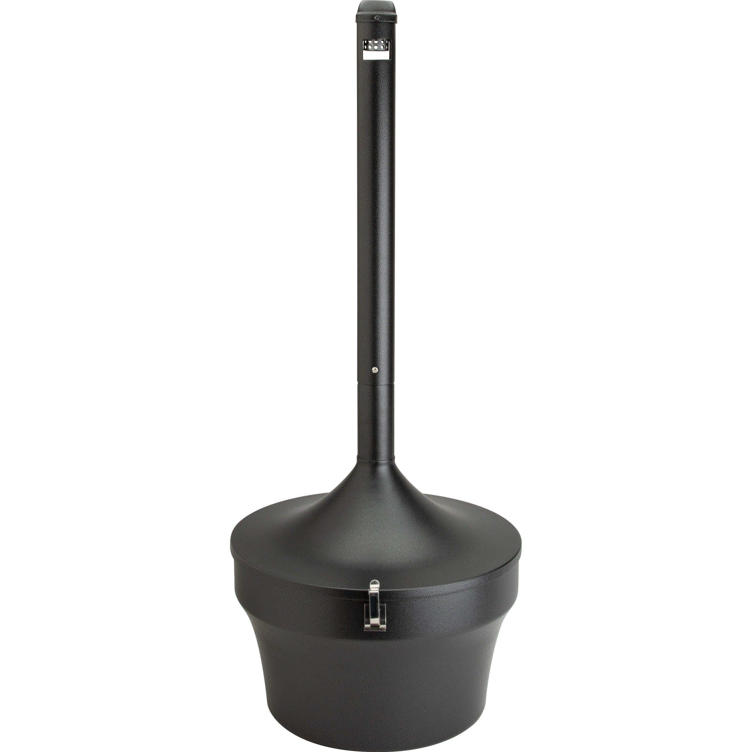 Genuine Joe 4.25 Gal Fire-safe Smoking Receptacle - 4.25 gal Capacity - Powder Coated, Durable, Weather Resistant, Fire-Safe, Handle - 37" Height x 16" Width - Galvanized Steel - Black - 1 Each - 