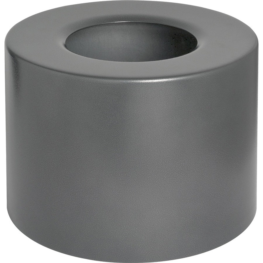 Genuine Joe Classic Cylinder Gray Waste Receptacle - 35 gal Capacity - Weather Resistant, Fire Proof, Leak Proof - 34" Height x 18" Diameter - Aluminum - Charcoal - 1 Each