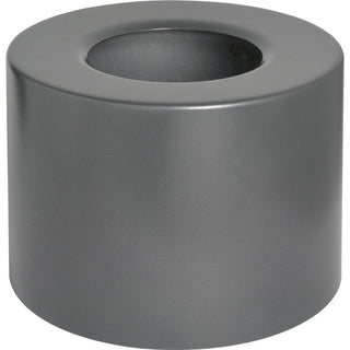 Genuine Joe Classic Cylinder Gray Waste Receptacle - 35 gal Capacity - Weather Resistant, Fire Proof, Leak Proof - 34" Height x 18" Diameter - Aluminum - Charcoal - 1 Each
