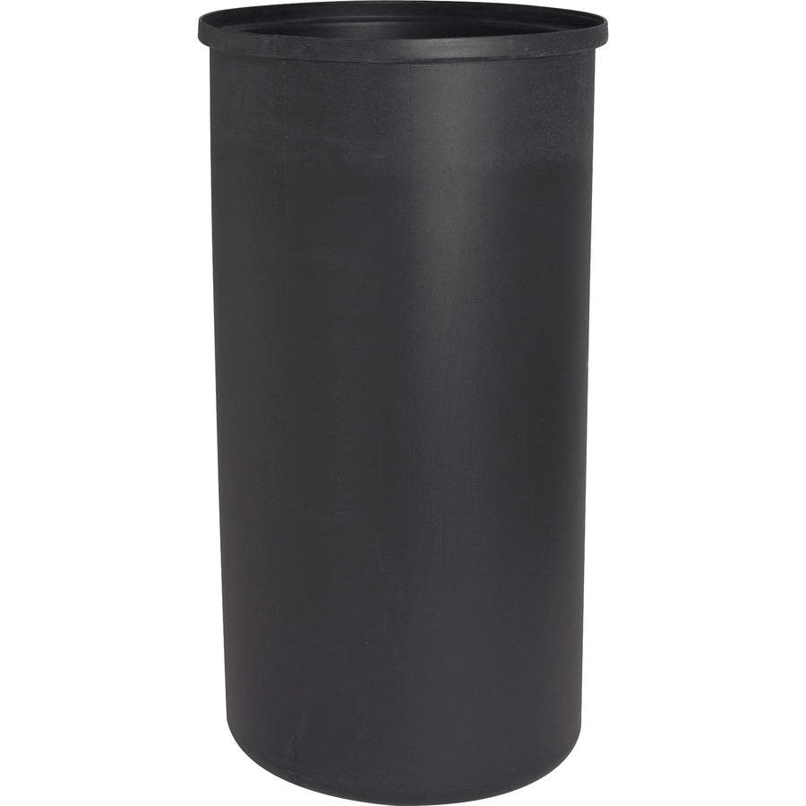 Genuine Joe Classic Cylinder Gray Waste Receptacle - 35 gal Capacity - Weather Resistant, Fire Proof, Leak Proof - 34" Height x 18" Diameter - Aluminum - Charcoal - 1 Each - 