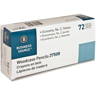 Business Source Woodcase No. 2 Pencils - #2 Lead - Yellow Wood Barrel - 72 / Box