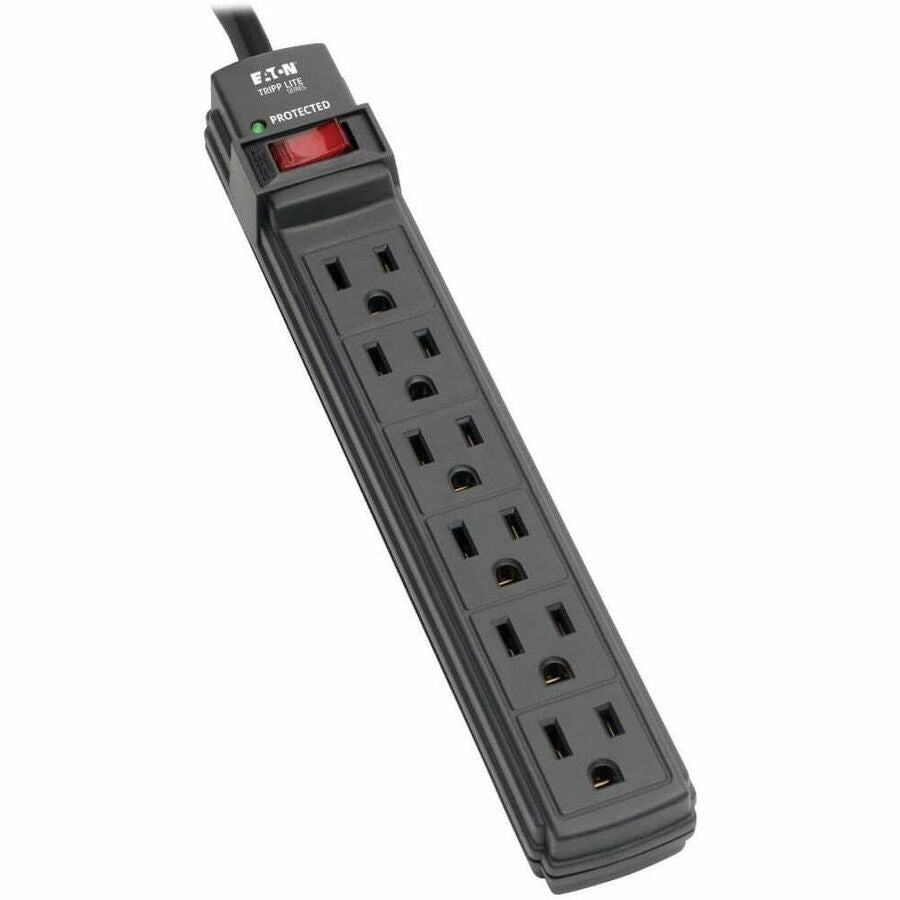 Tripp Lite by Eaton Protect It! 6-Outlet Surge Protector 6 ft. Cord 360 Joules Diagnostic LED Black Housing - 6 x NEMA 5-15R - 1875 VA - 360 J - 125 V AC Input - 125 V AC Output