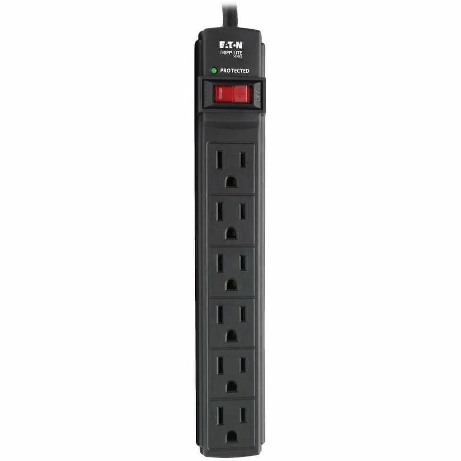 Tripp Lite by Eaton Protect It! 6-Outlet Surge Protector 6 ft. Cord 360 Joules Diagnostic LED Black Housing - 6 x NEMA 5-15R - 1875 VA - 360 J - 125 V AC Input - 125 V AC Output