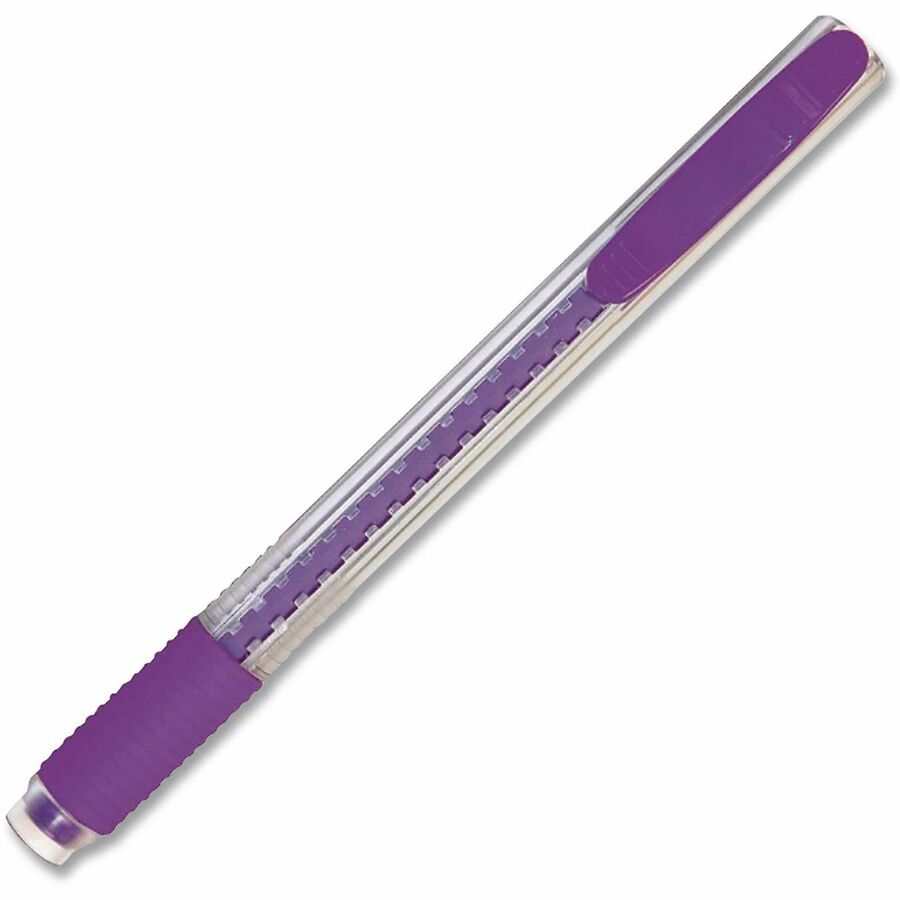 Clic Eraser Grip Eraser, For Pencil Marks, White Eraser, Randomly Assorted Barrel Colors (Three-Colors), 3/Pack