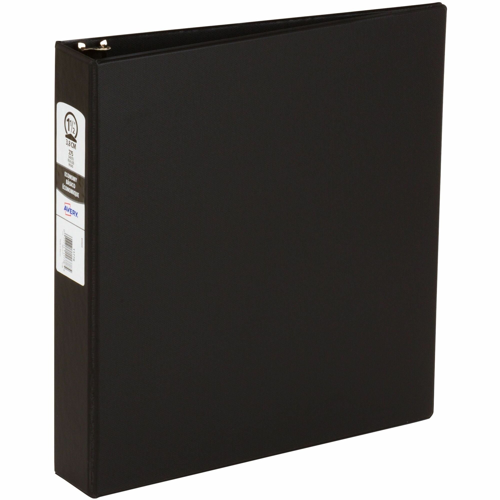 Avery Economy Binder - 1 1/2" Binder Capacity - Letter - 8 1/2" x 11" Sheet Size - 275 Sheet Capacity - 3 x Round Ring Fastener(s) - 2 Pocket(s) - Polypropylene - Pacific Blue - Recycled - Pocket, Lightweight - 12 / Carton