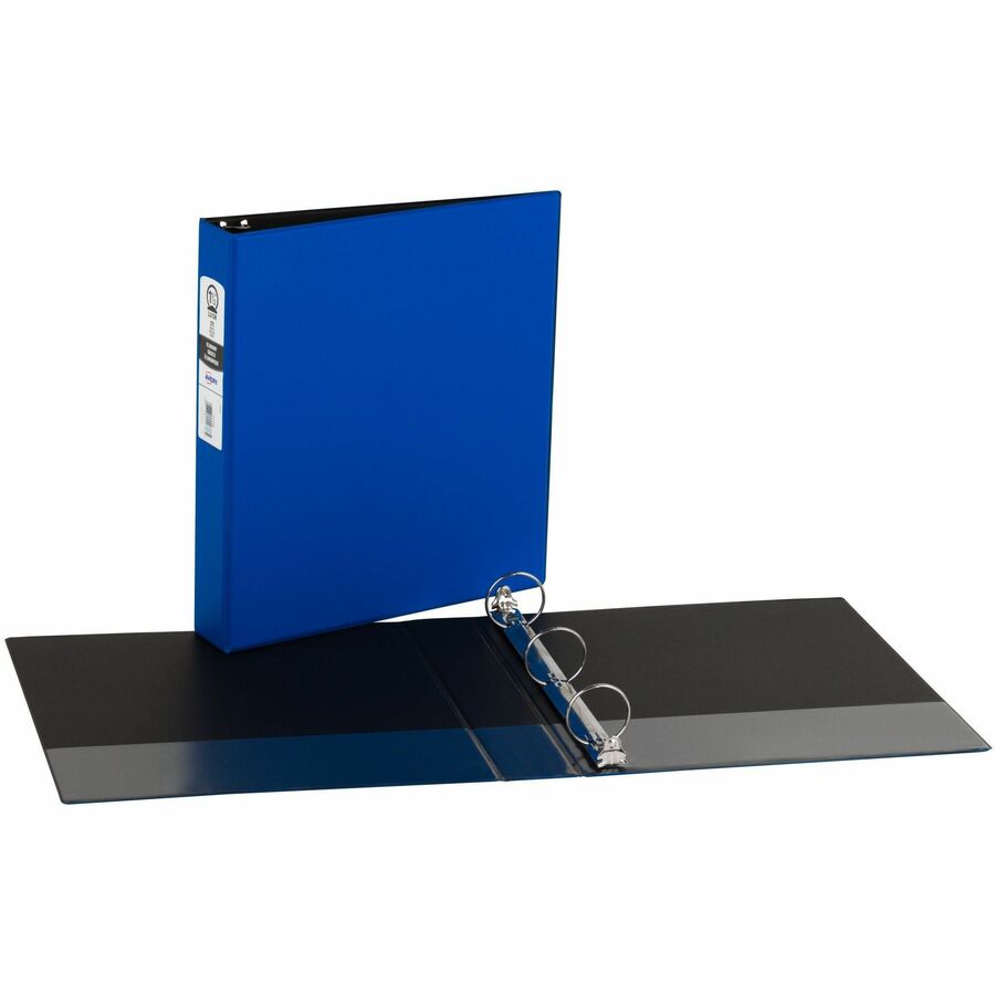 Avery Economy Binder - 1 1/2" Binder Capacity - Letter - 8 1/2" x 11" Sheet Size - 275 Sheet Capacity - 3 x Round Ring Fastener(s) - 2 Pocket(s) - Polypropylene - Pacific Blue - Recycled - Pocket, Lightweight - 12 / Carton