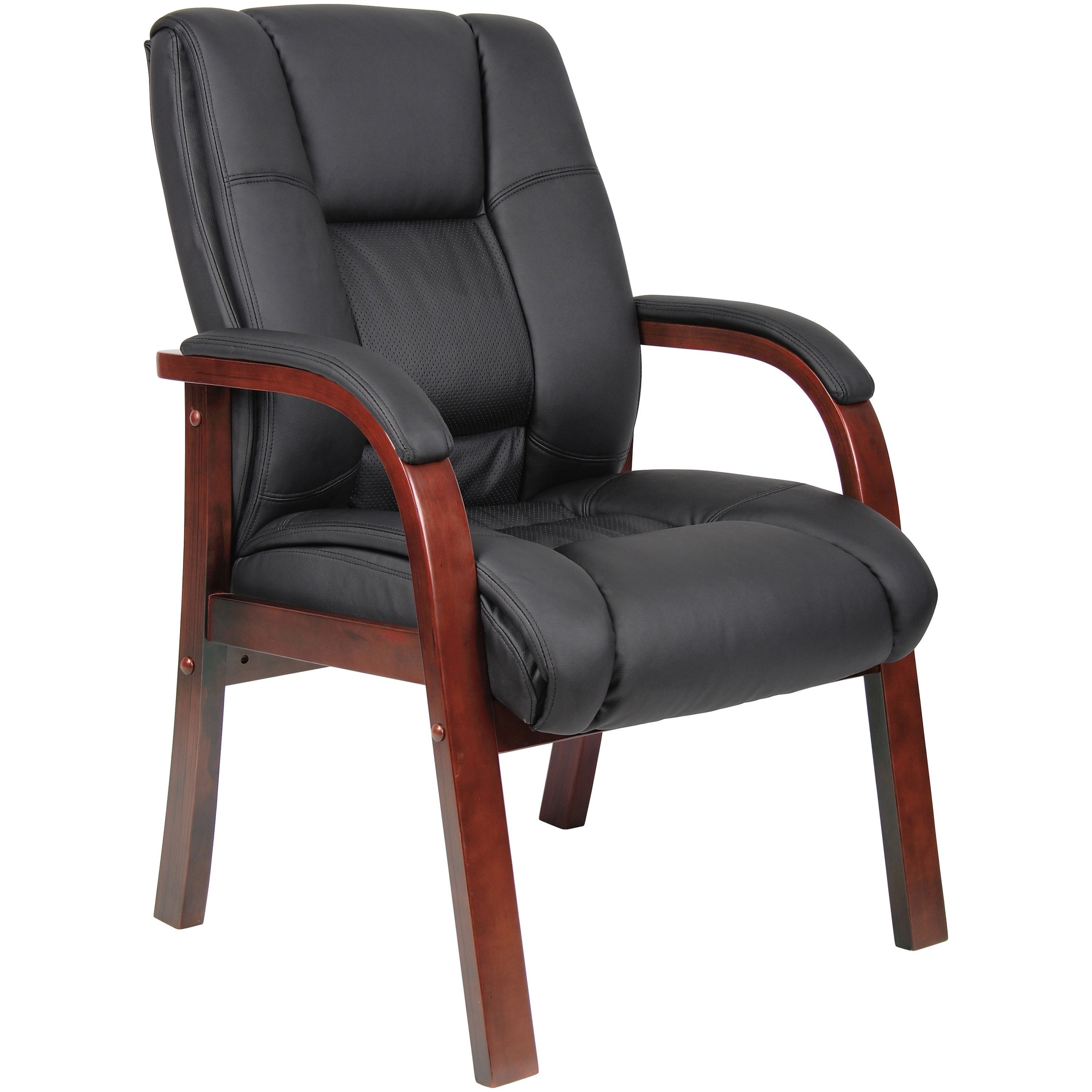 boss-mid-back-guest-chair-black-vinyl-seat-cherry-wood-frame-four-legged-base-1-each_bopb8999c - 1