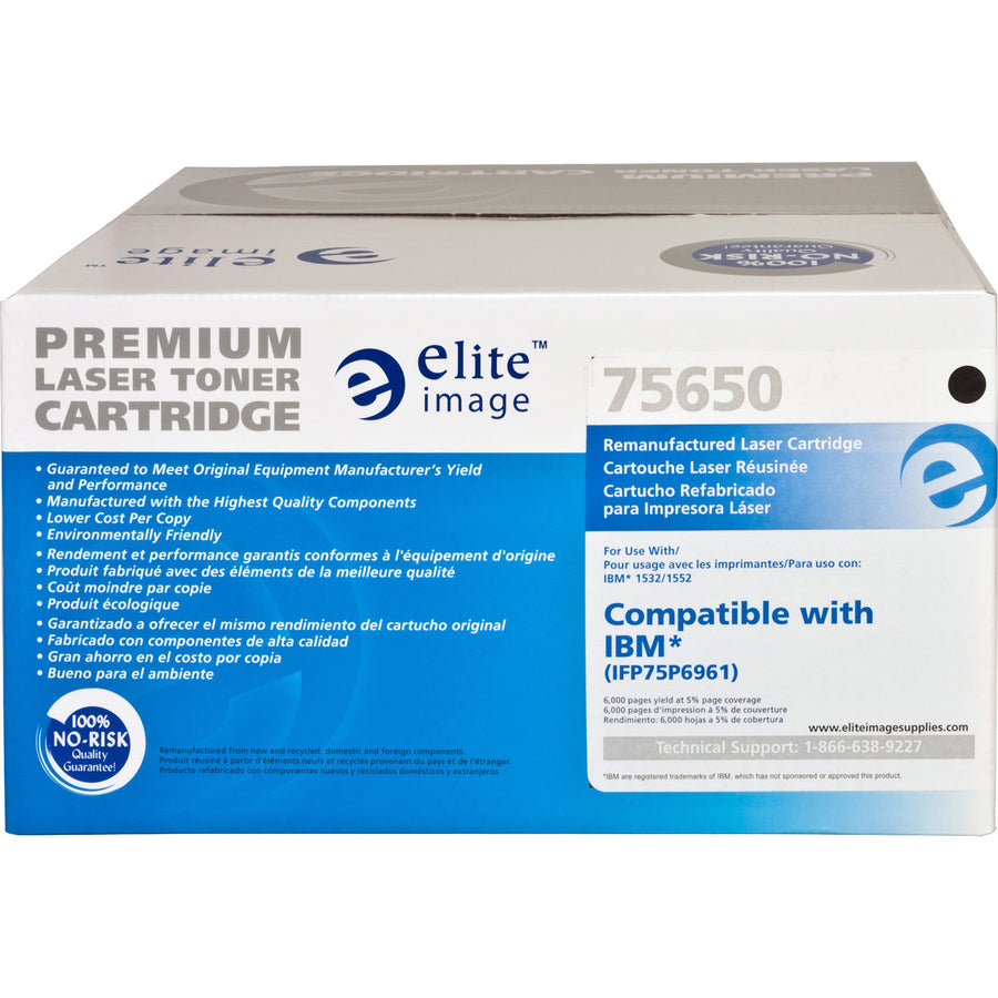Elite Image Remanufactured High Yield Laser Toner Cartridge - Alternative for IBM 75P6961 - Black - 1 Each - 21000 Pages - 3
