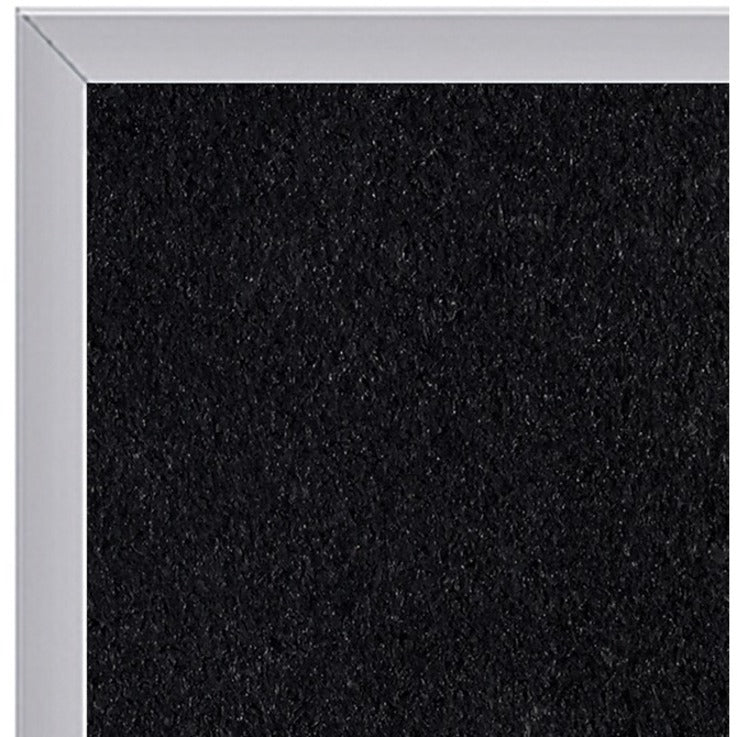 Ghent Recycled Bulletin Board with Aluminum Frame - 48" Height x 60" Width - Black Rubber Surface - Recyclable, Washable, Easy to Clean, Textured Surface, Self-healing, Durable, Tackable, Colorfast, Stain Resistant, Eco-friendly, Damage Resistant, ..
