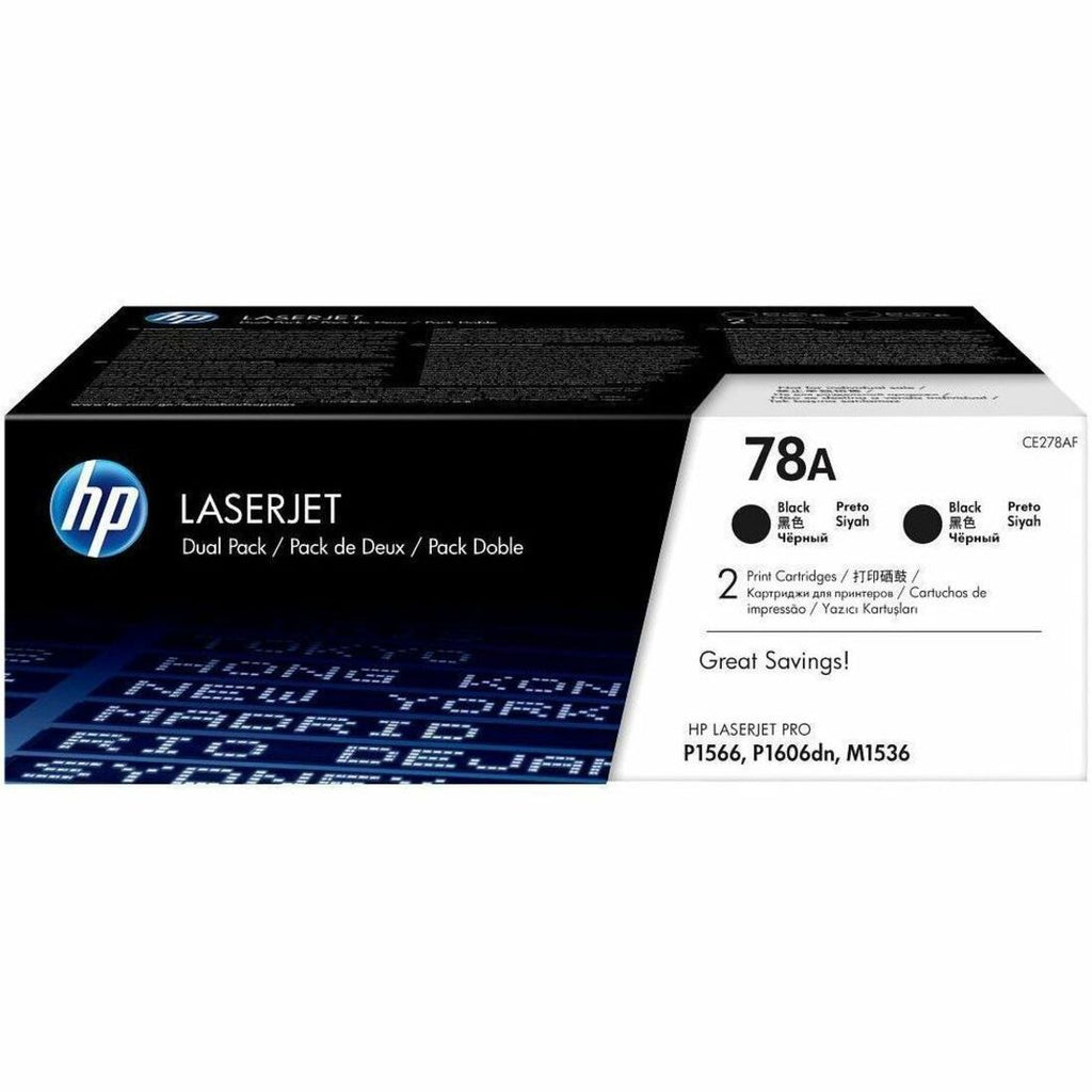 HP 78A 2-pack Black Original LaserJet Toner Cartridges - 2100 Pages