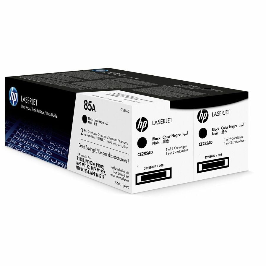 HP 85A 2-pack Black Original LaserJet Toner Cartridges - 1600 Pages