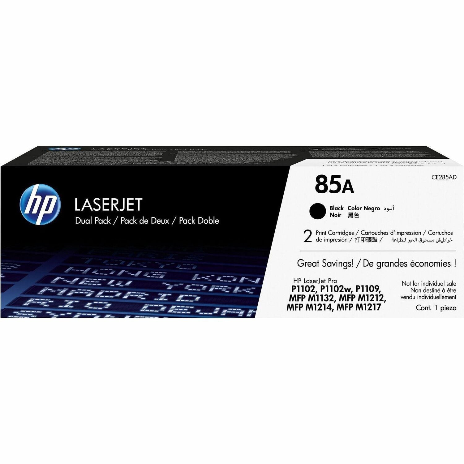HP 85A 2-pack Black Original LaserJet Toner Cartridges - 1600 Pages