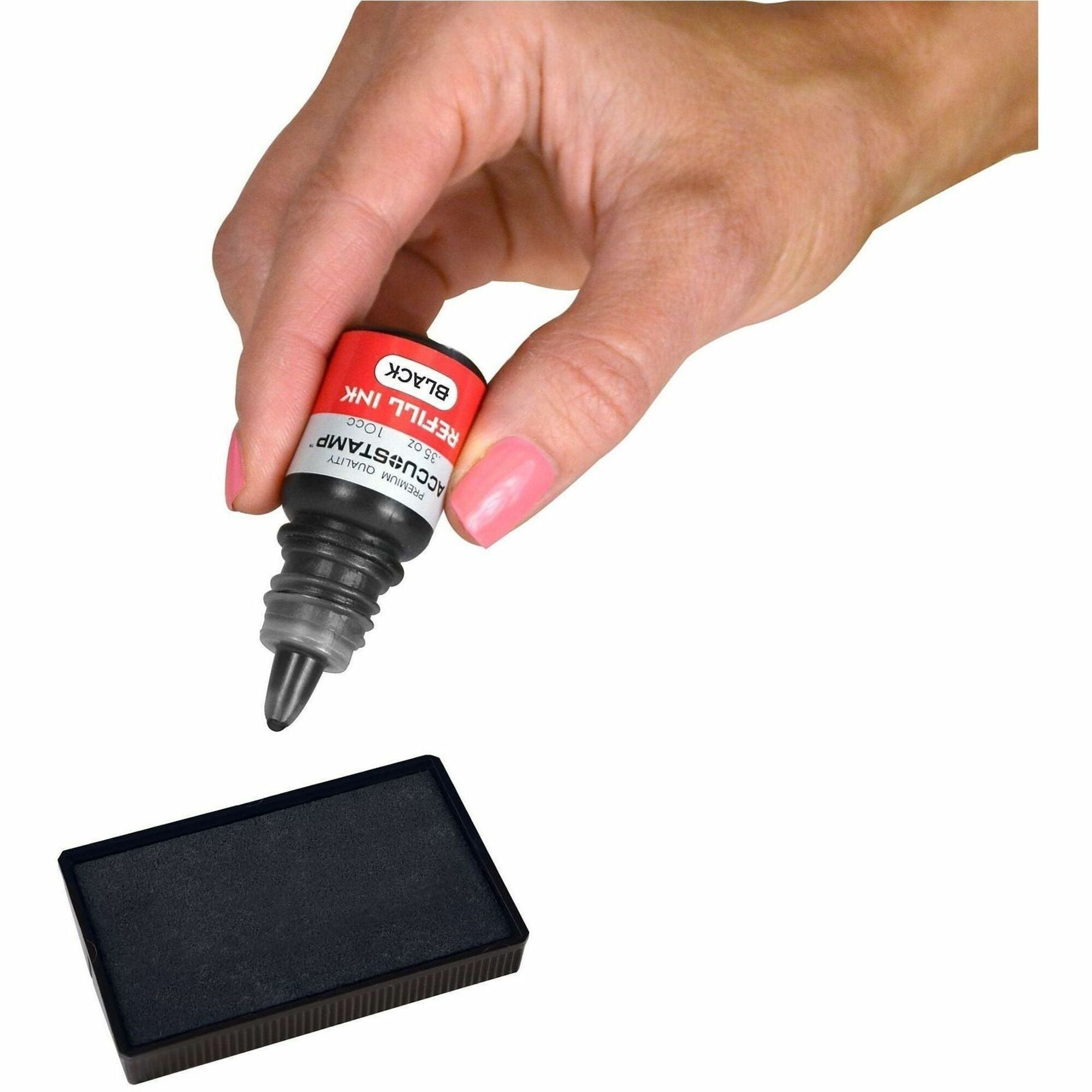 ACCU-STAMP Gel Ink Refill, 0.35 oz Bottle, Black
