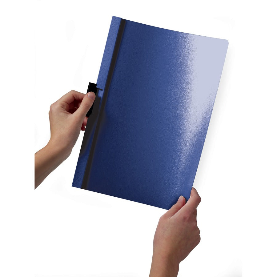 DuraClip Report Cover, Clip Fastener, 8.5 x 11, Clear/Black, 25/Box