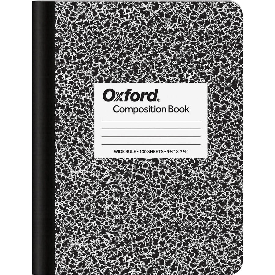 Composition Book, Wide/Legal Rule, Black Marble Cover, (100) 9.75 x 7.5 Sheets