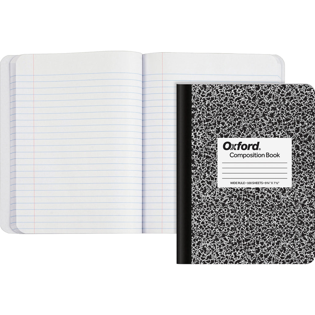 Composition Book, Wide/Legal Rule, Black Marble Cover, (100) 9.75 x 7.5 Sheets