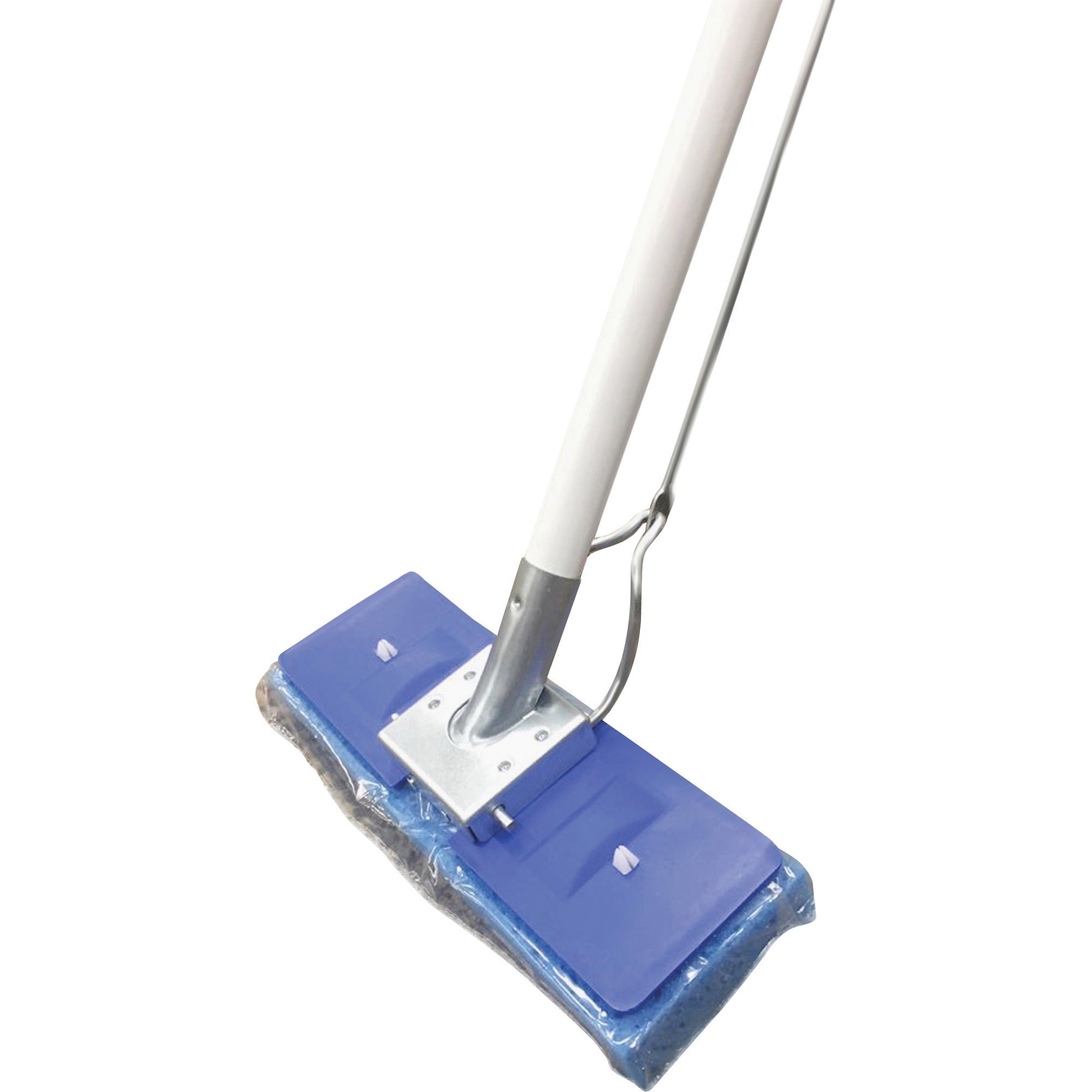 Miller's Creek Butterfly Mop - 9.88" x 1.13" Sponge Head - 47" x 0.88" - Squeeze-action - 1 Each - Blue