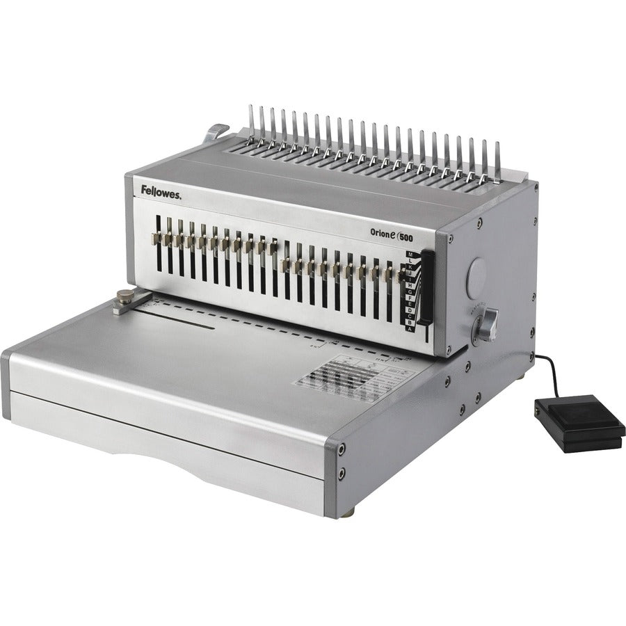 Fellowes Orion E 500 Electric Comb Binding Machine - 9.8" x 15.8" x 19.8" - Silver