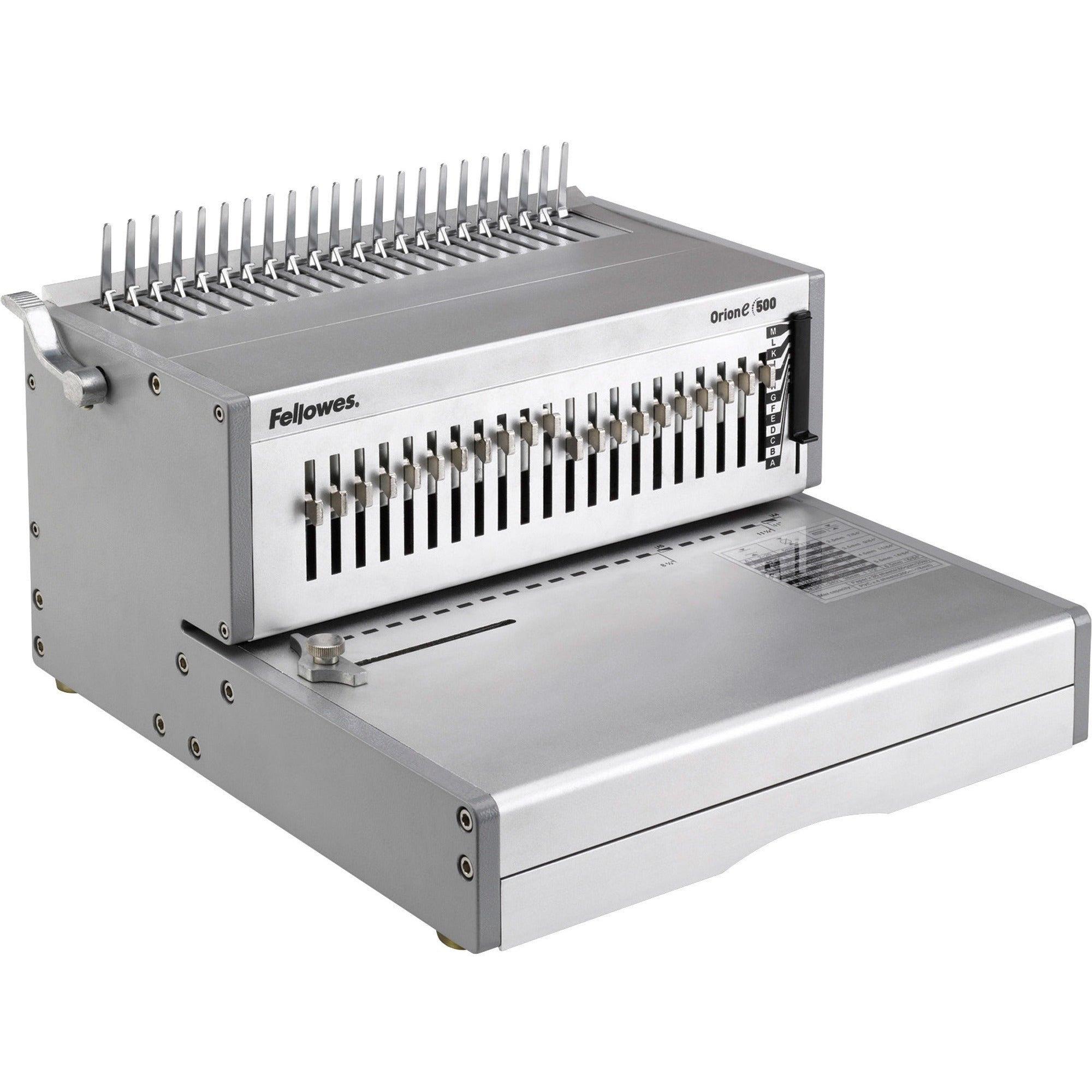 Fellowes Orion E 500 Electric Comb Binding Machine - 9.8" x 15.8" x 19.8" - Silver - 