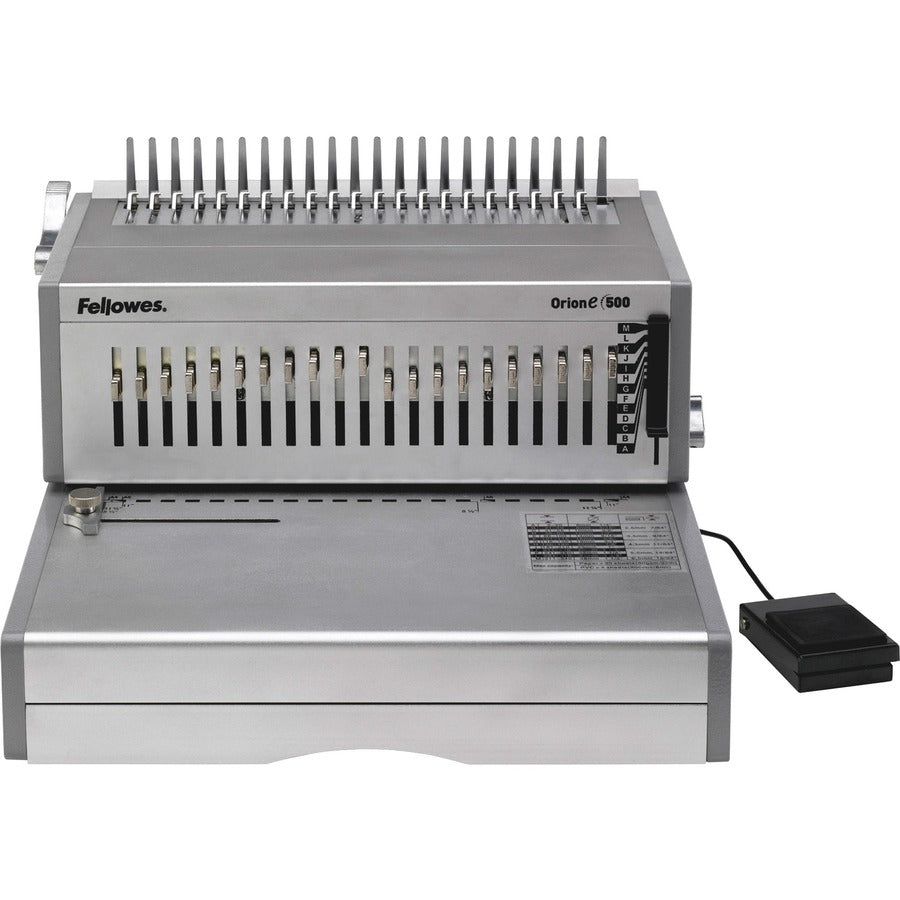 Fellowes Orion E 500 Electric Comb Binding Machine - 9.8" x 15.8" x 19.8" - Silver